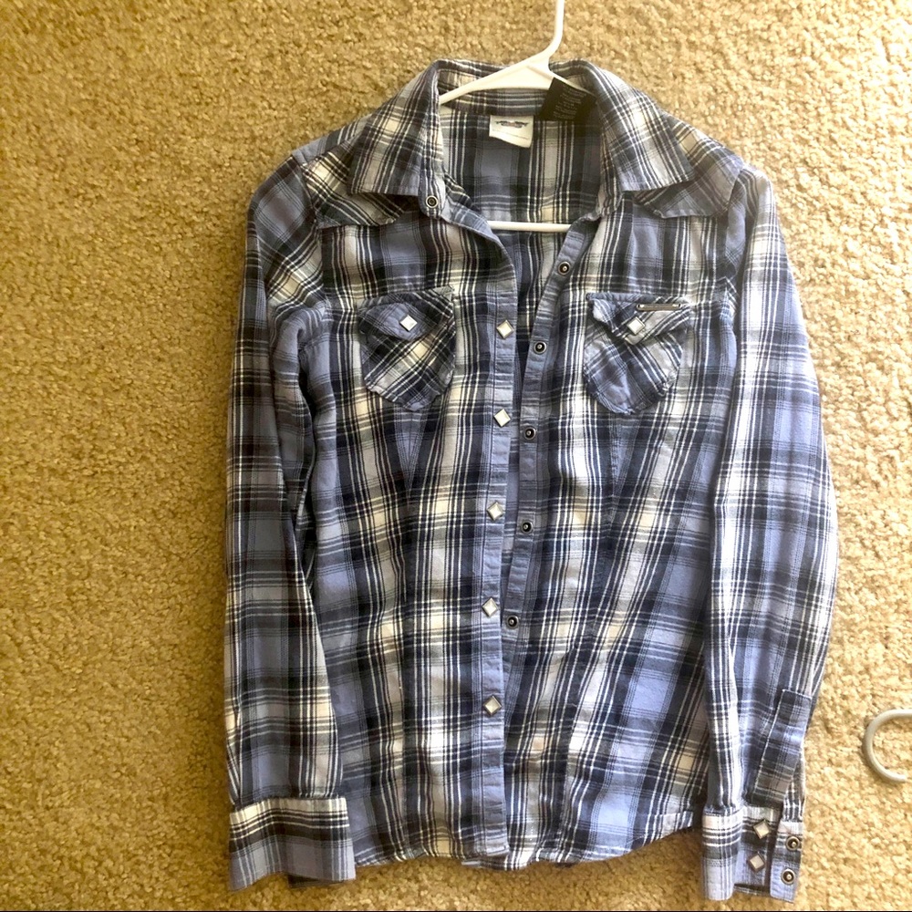 Harley Davidson Womens Plaid Shirt Size S